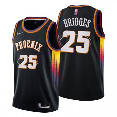 Phoenix Suns #25 Mikal Bridges Men's Nike Black 202122 Swingman NBA Jersey - City Edition Men's